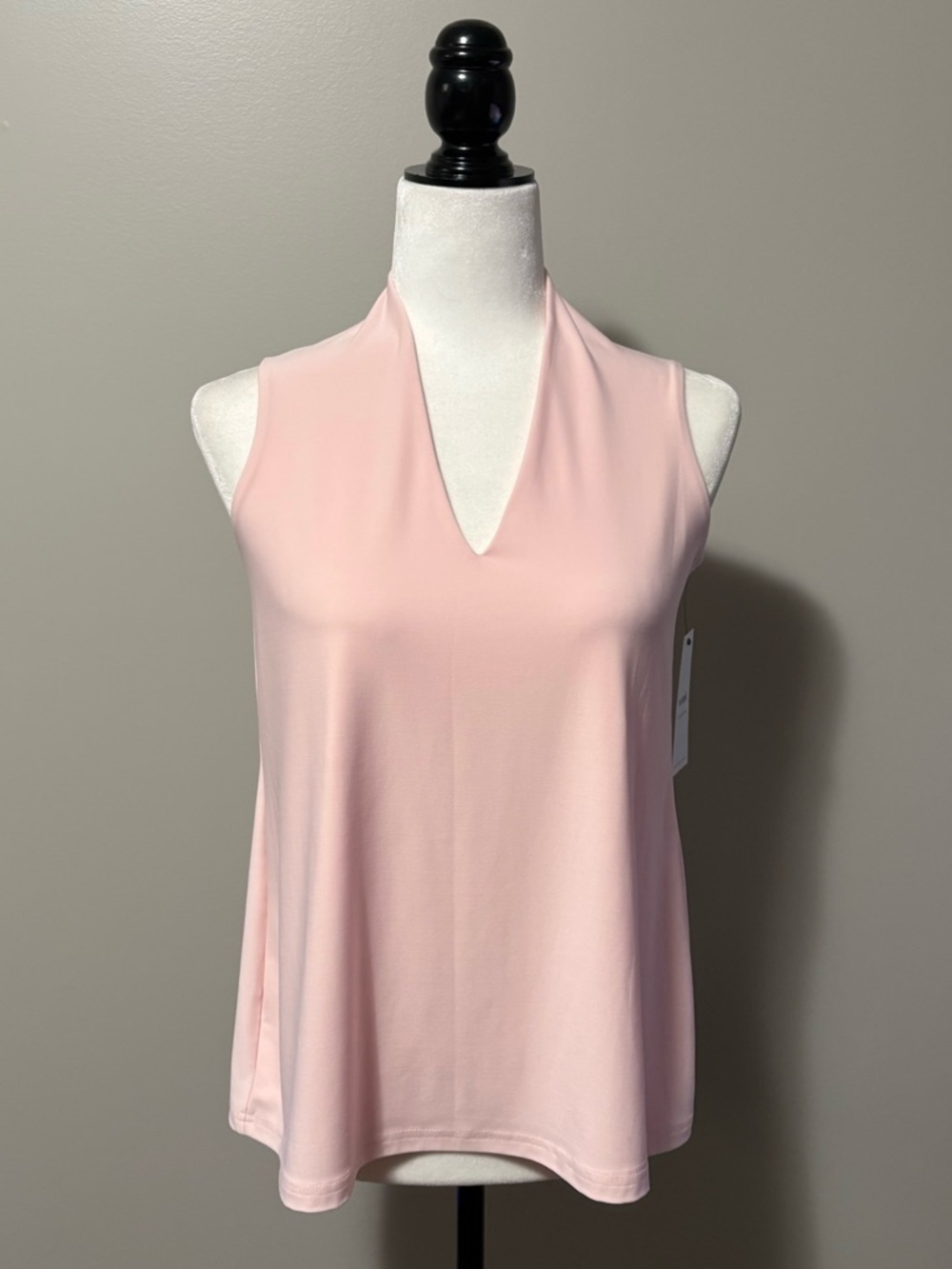Sympli Deep V Trapeze Tank Light Pink Jersey Knit